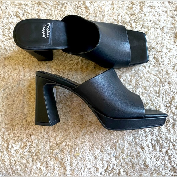 Jeffrey Campbell Shoes - Jeffery Campbell Caviar Platform Slide Open Toe Black Heeled Mules 7.5